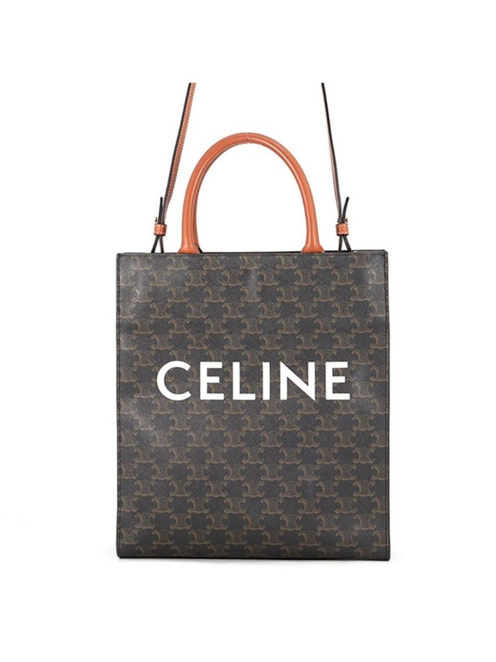 Celine Handbag Triomphe Small Vertical Cabas Leather 2-Way